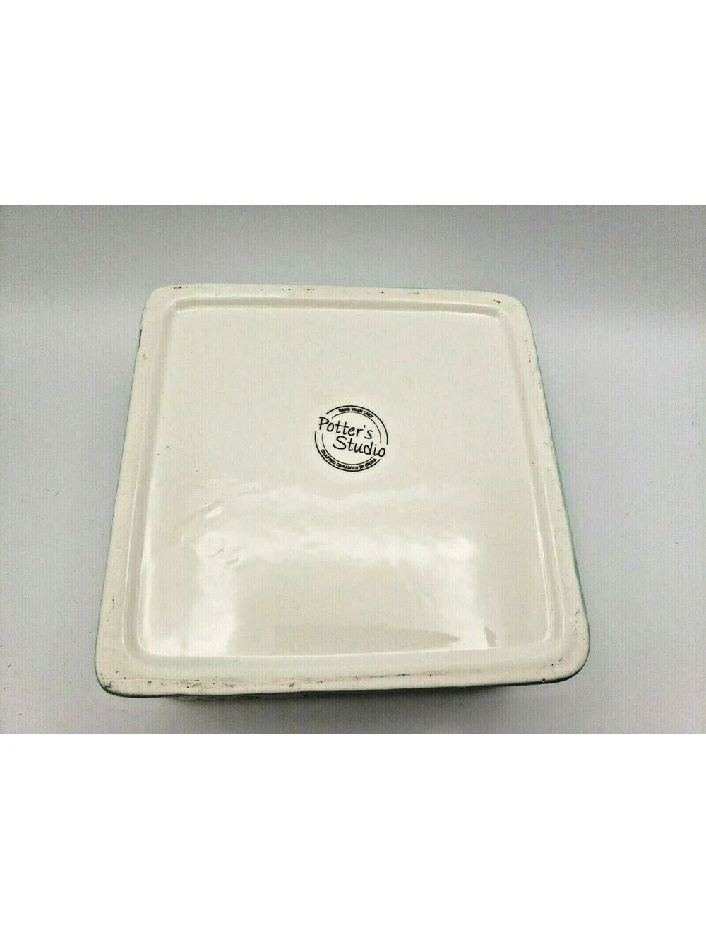 Square Ceramic Canister Box Colorful Eggs Polka Dots Potter's Studio Spring